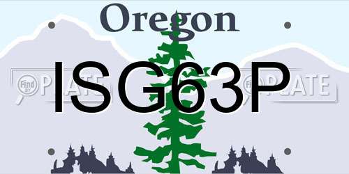 ISG63P Oregon License Plate