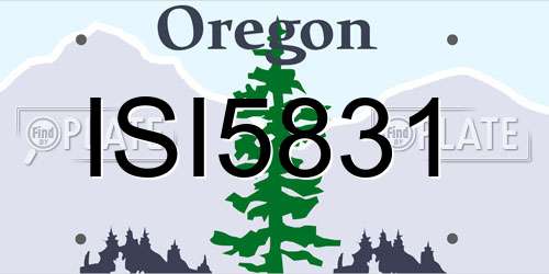 ISI5831 Oregon License Plate