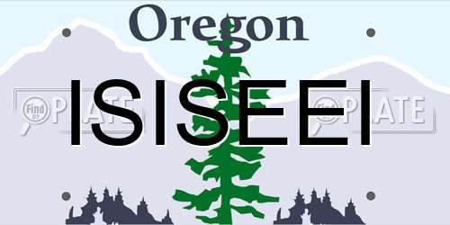 ISISEEI Oregon License Plate