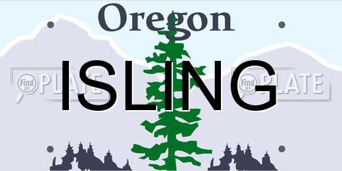 ISLING Oregon License Plate