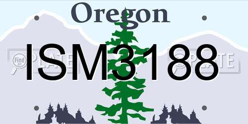 ISM3188 Oregon License Plate