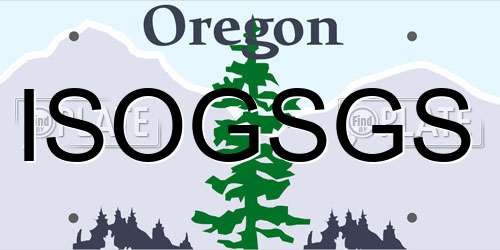ISOGSGS Oregon License Plate