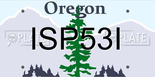 ISP53I Oregon License Plate