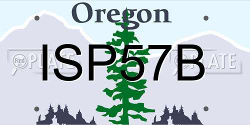 ISP57B Oregon License Plate