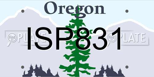 ISP831 Oregon License Plate
