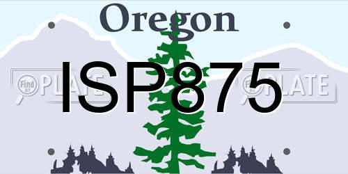 ISP875 Oregon License Plate
