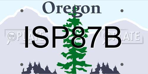 ISP87B Oregon License Plate