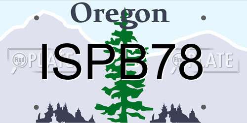 ISPB78 Oregon License Plate