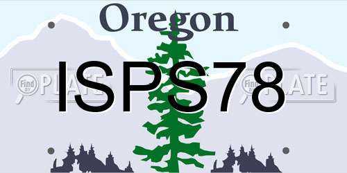 ISPS78 Oregon License Plate