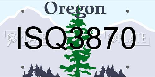 ISQ3870 Oregon License Plate