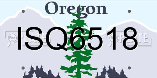 ISQ6518 Oregon License Plate