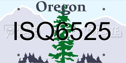 ISQ6525 Oregon License Plate