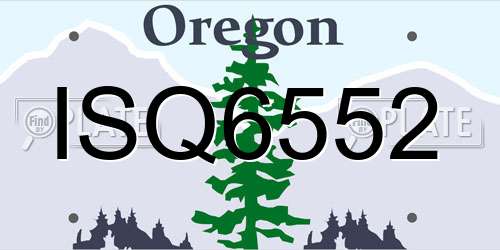 ISQ6552 Oregon License Plate