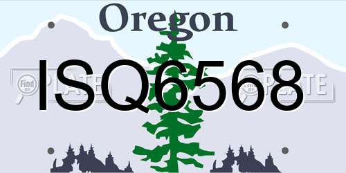 ISQ6568 Oregon License Plate
