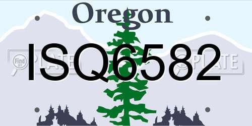 ISQ6582 Oregon License Plate