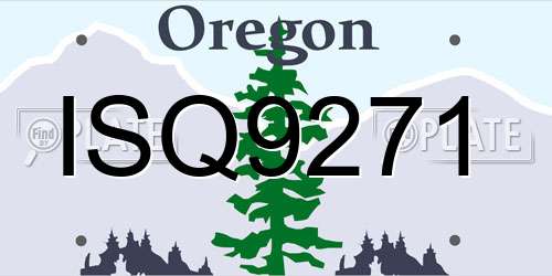 ISQ9271 Oregon License Plate