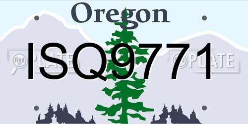 ISQ9771 Oregon License Plate