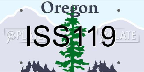 ISS119 Oregon License Plate