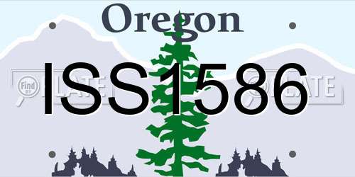 ISS1586 Oregon License Plate