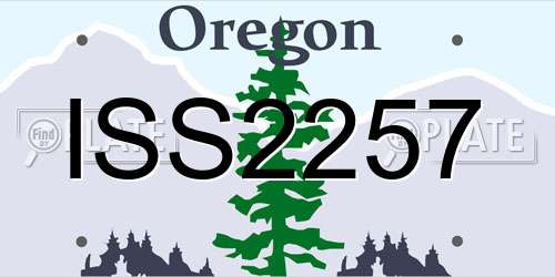 ISS2257 Oregon License Plate
