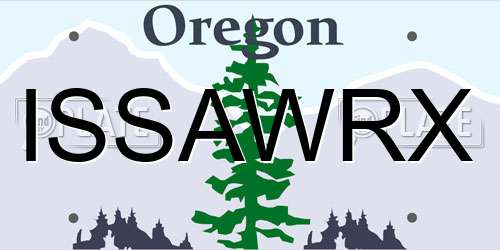 ISSAWRX Oregon License Plate