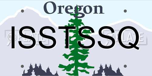 ISSTSSQ Oregon License Plate