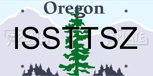 ISSTTSZ Oregon License Plate