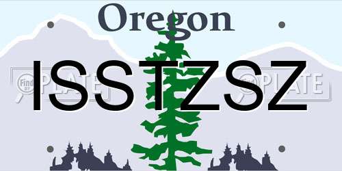 ISSTZSZ Oregon License Plate