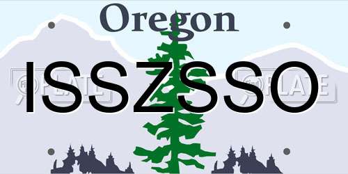 ISSZSSO Oregon License Plate