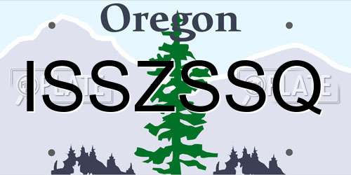 ISSZSSQ Oregon License Plate