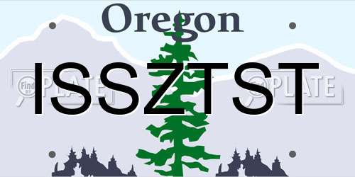 ISSZTST Oregon License Plate