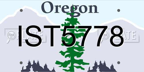 IST5778 Oregon License Plate