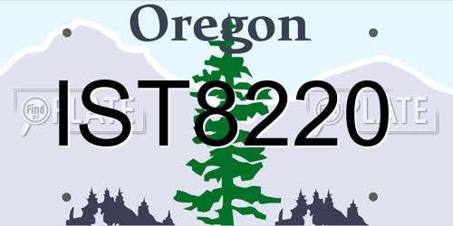 IST8220 Oregon License Plate