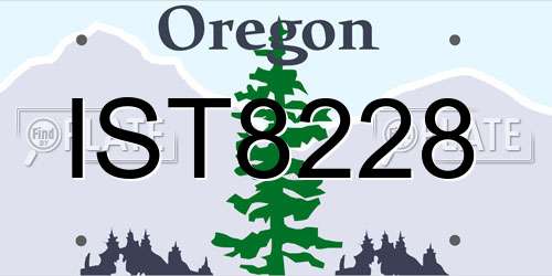 IST8228 Oregon License Plate
