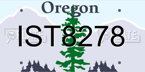 IST8278 Oregon License Plate