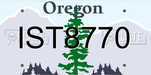 IST8770 Oregon License Plate