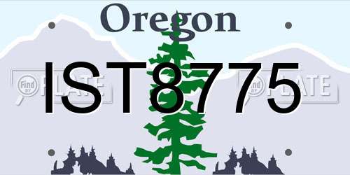 IST8775 Oregon License Plate