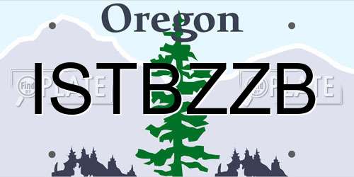ISTBZZB Oregon License Plate