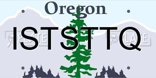 ISTSTTQ Oregon License Plate