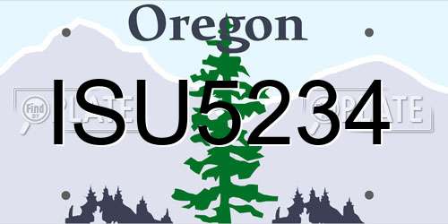 ISU5234 Oregon License Plate