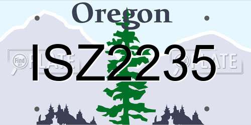 ISZ2235 Oregon License Plate