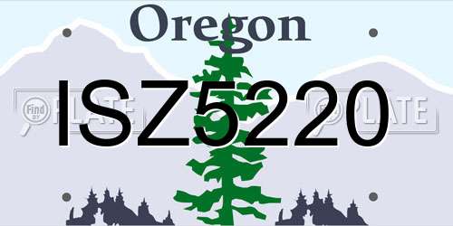 ISZ5220 Oregon License Plate