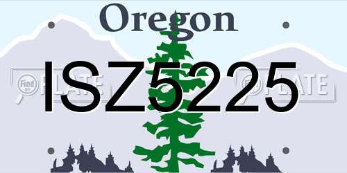 ISZ5225 Oregon License Plate