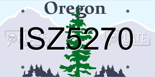 ISZ5270 Oregon License Plate