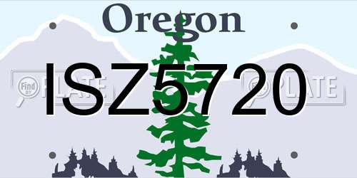 ISZ5720 Oregon License Plate