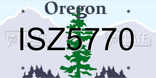 ISZ5770 Oregon License Plate
