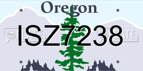 ISZ7238 Oregon License Plate