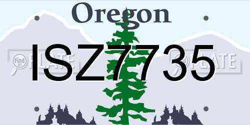 ISZ7735 Oregon License Plate