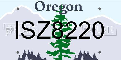 ISZ8220 Oregon License Plate