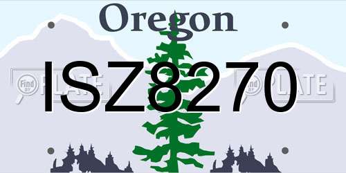 ISZ8270 Oregon License Plate